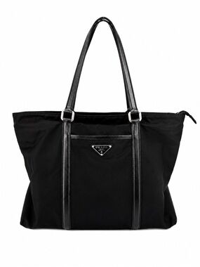 Prada Black Nylon Tote Bag - 100% Authentic